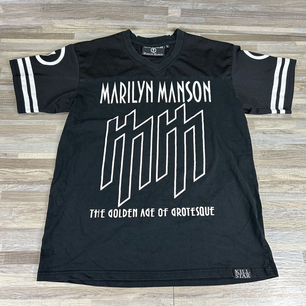 Marilyn Manson Killstar Rare Hockey Shirt Jersey Black White Goth - Size Large L